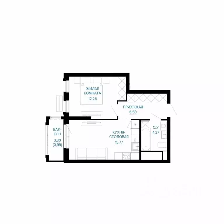 1-к кв. Свердловская область, Екатеринбург Эльмаш жилрайон, Доминанта ... - Фото 1