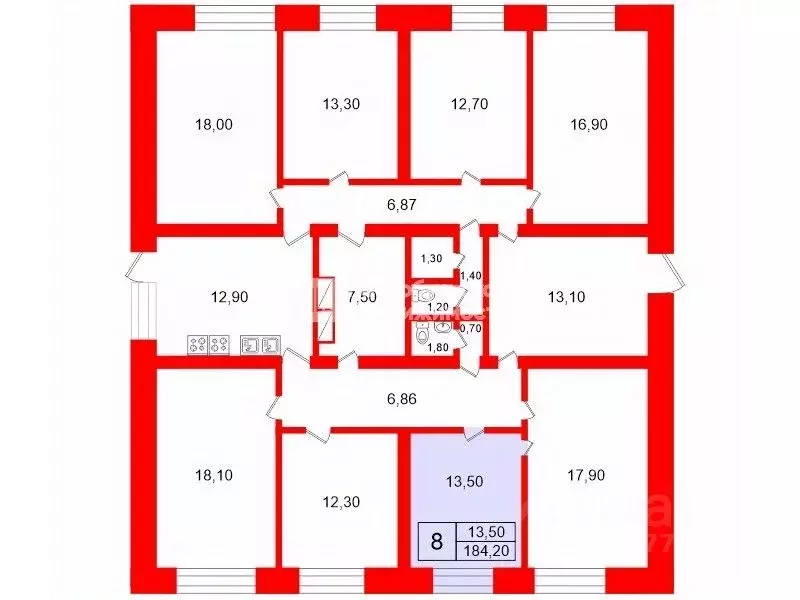Комната Санкт-Петербург ул. Дыбенко, 9К1 (13.5 м) - Фото 1