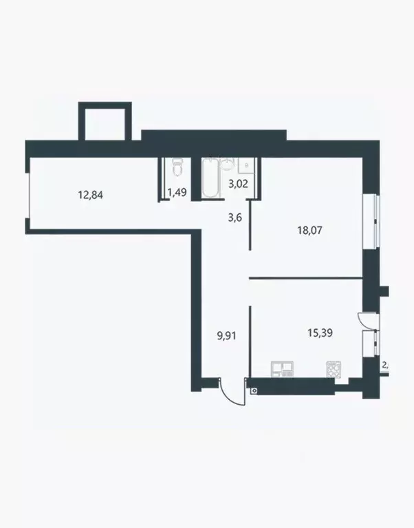 2-к кв. Ярославская область, Ярославский муниципальный округ, пос. ... - Фото 1