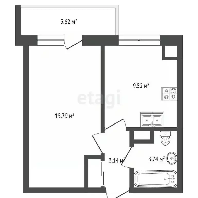 1-к кв. Крым, Симферопольский район, Гвардейское пгт ул. Курганная ... - Фото 1