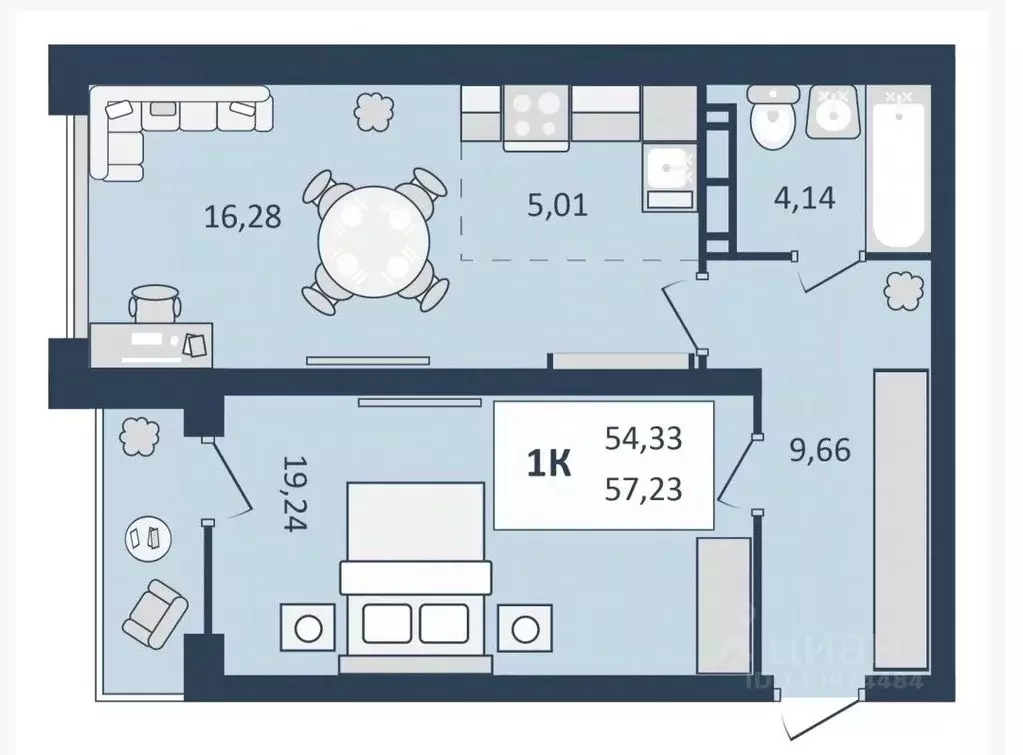1-к кв. Ставропольский край, Кисловодск  (57.23 м) - Фото 0