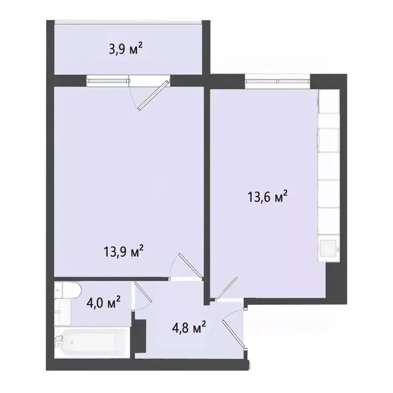 1-к кв. Омская область, Омск пос. Биофабрика, 18к1 (36.2 м) - Фото 0