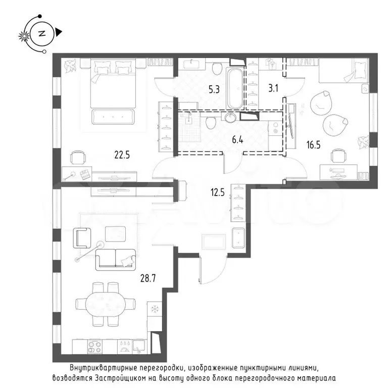 2-к. квартира, 95 м, 4/10 эт. - Фото 0