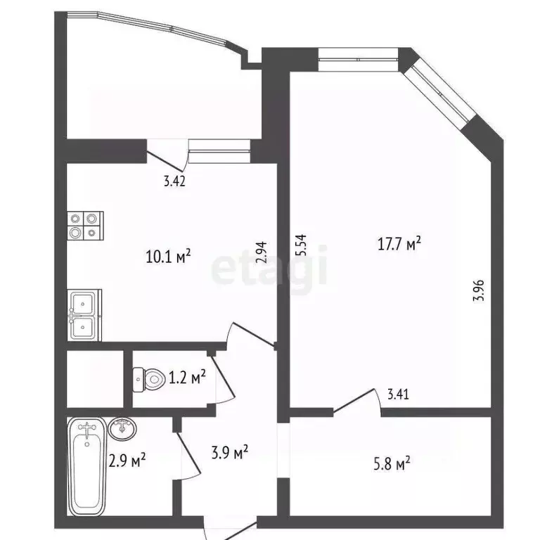 1-к кв. Московская область, Химки Совхозная ул., 18 (42.0 м) - Фото 2