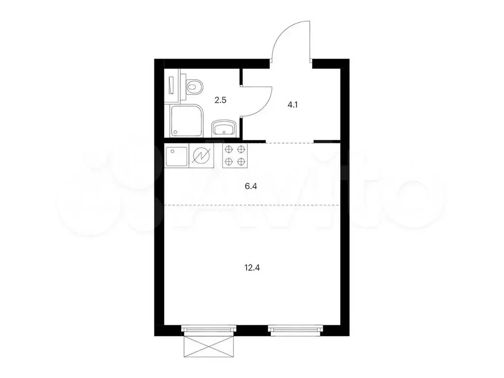 Квартира-студия, 25,4 м, 29/33 эт. - Фото 0