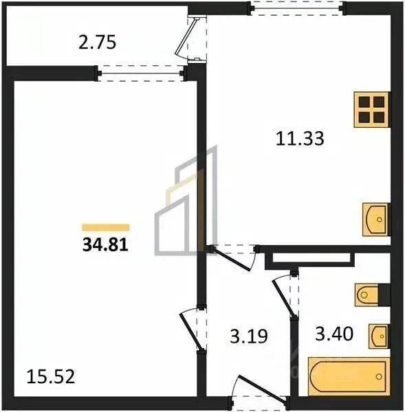 1-к кв. Крым, Евпатория ул. Чапаева, 28Л (35.0 м) - Фото 2