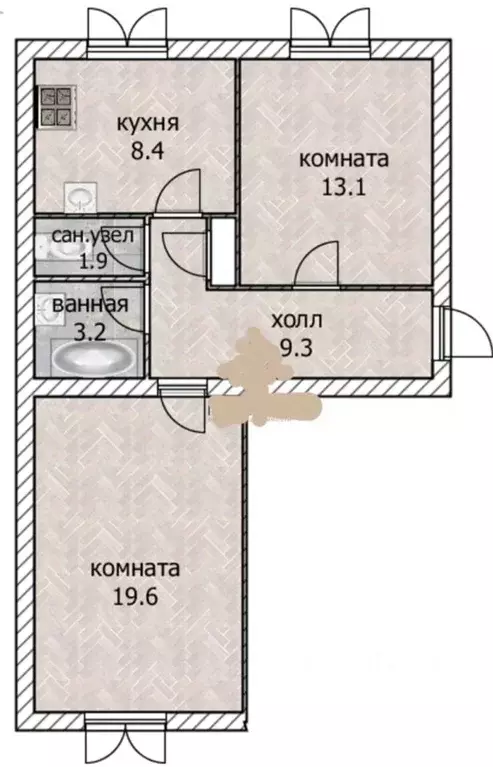 2-к кв. Башкортостан, Уфа ул. Ульяновых, 25 (55.8 м) - Фото 1