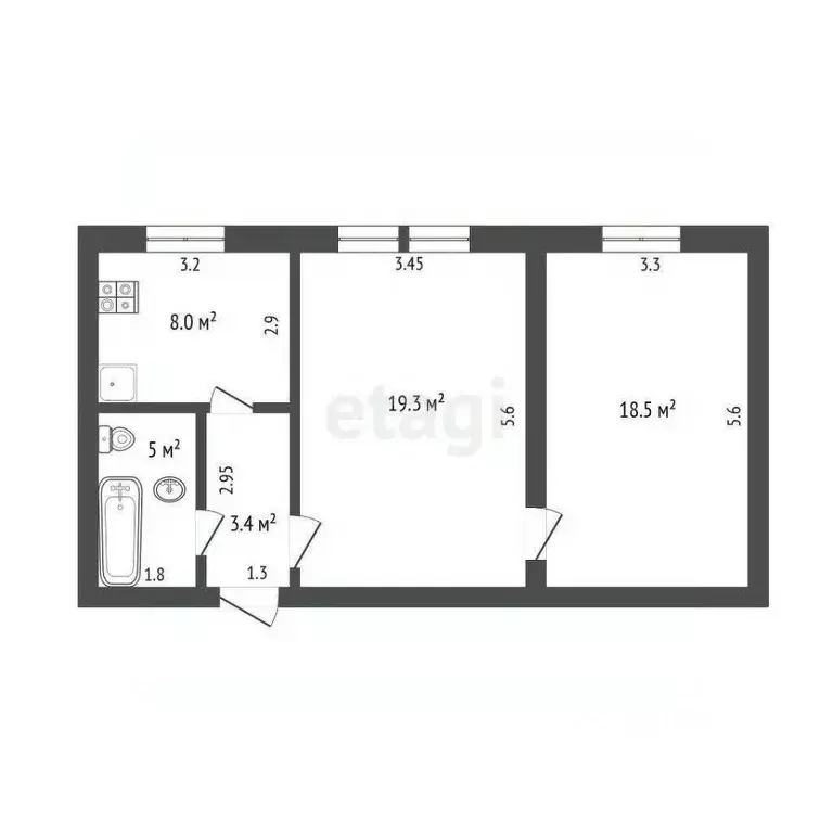 2-к кв. Мордовия, Саранск просп. Ленина, 23 (54.2 м) - Фото 2