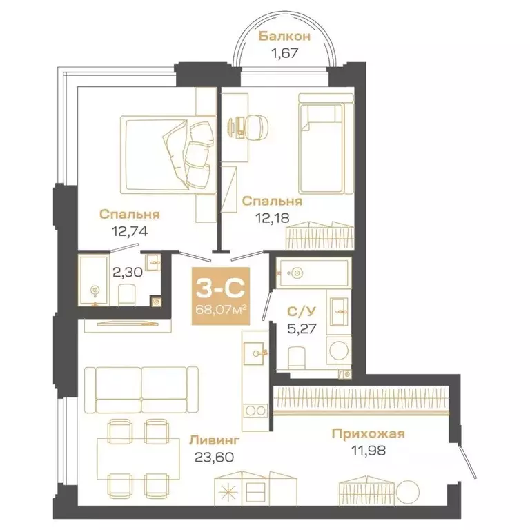 3-к кв. Новосибирская область, Новосибирск Академгородок мкр, ул. Мусы ... - Фото 1
