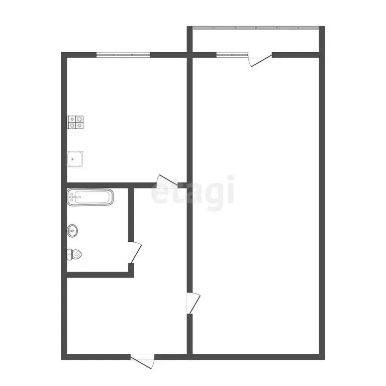 1-комнатная квартира: Томск, переулок Сакко, 9 (30 м) - Фото 1