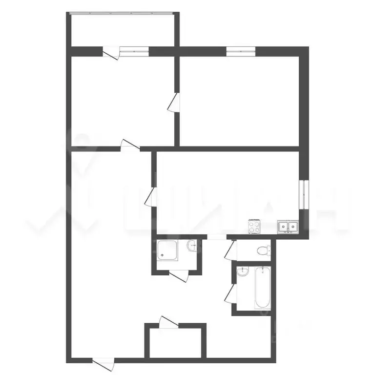 1-к кв. Татарстан, Казань ул. Абсалямова, 35 (36.0 м) - Фото 1
