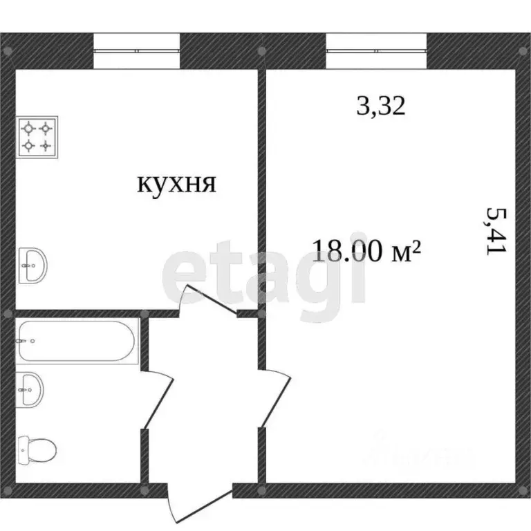 1-к кв. Ханты-Мансийский АО, Сургут просп. Мира, 40 (36.4 м) - Фото 1