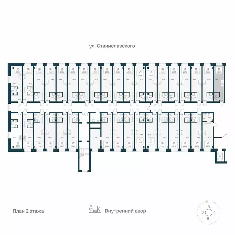 Квартира-студия: Новосибирск, улица Станиславского, 25 (29.59 м) - Фото 1