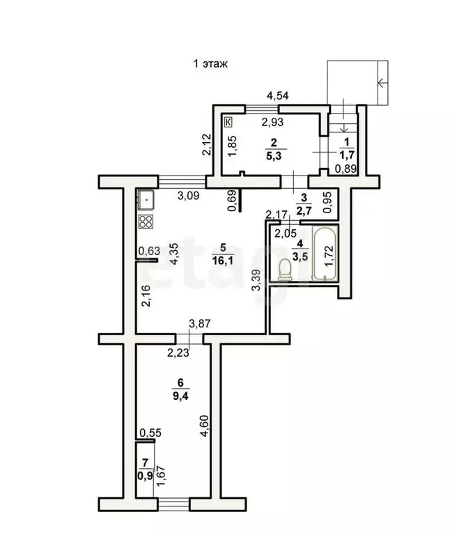 2-комнатная квартира: Кострома, Окружная улица, 47 (39.6 м) - Фото 0