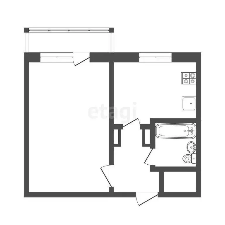 1-комнатная квартира: Ульяновск, проспект Генерала Тюленева, 1 (37.1 ... - Фото 1