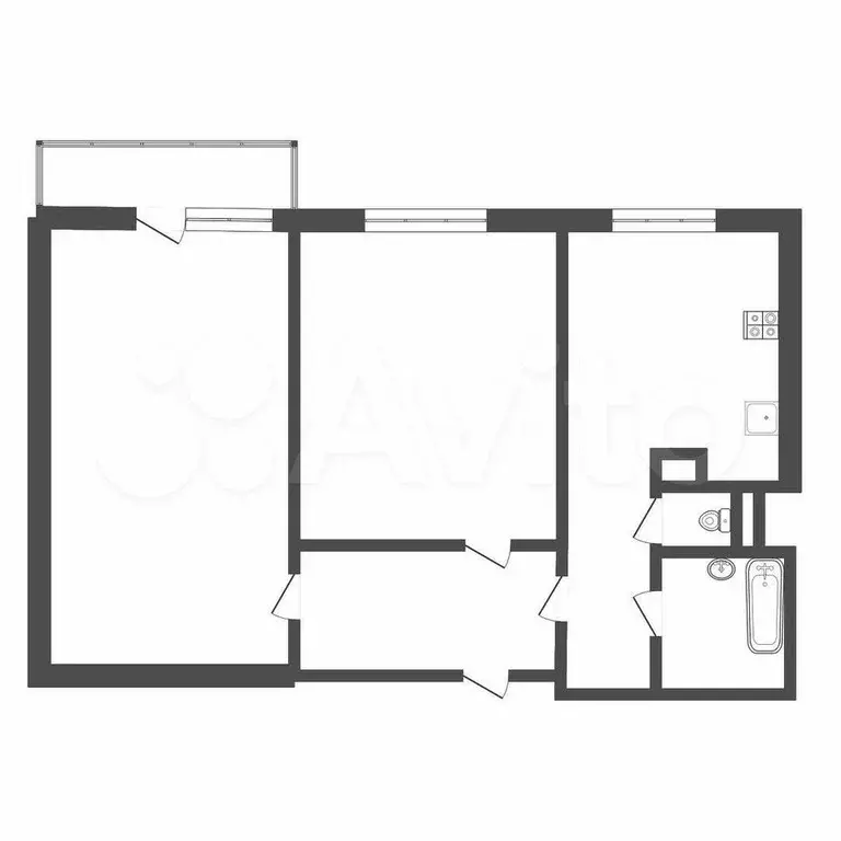 2-к. квартира, 46,7 м, 4/5 эт. - Фото 0