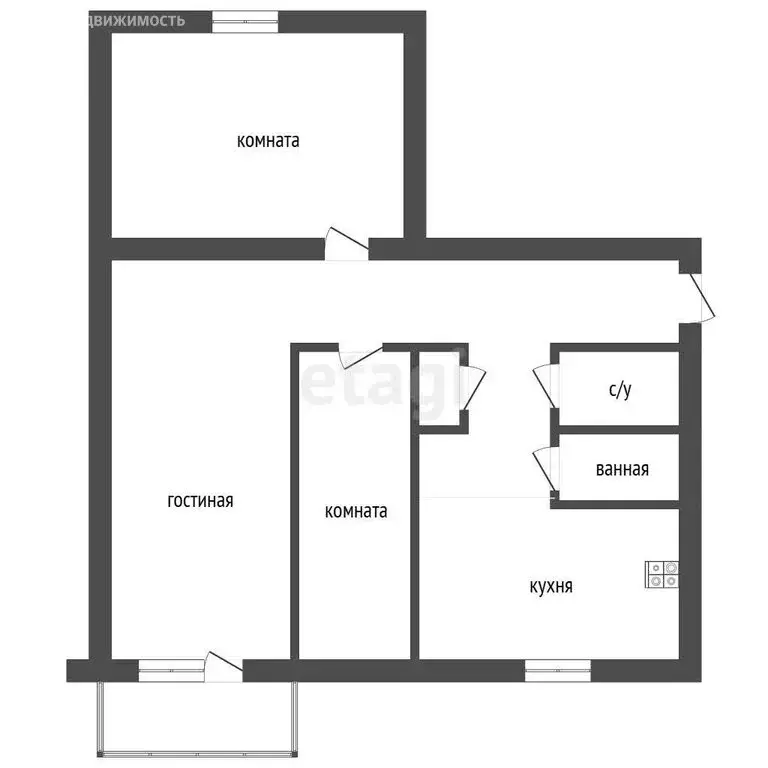 3-комнатная квартира: Чебаркуль, улица Ленина, 37А (57.9 м) - Фото 0
