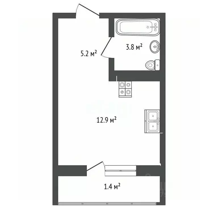 Студия Московская область, Ногинск Богородский городской округ, ул. ... - Фото 0