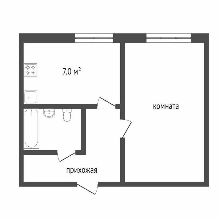 1-комнатная квартира: Ялуторовск, улица Лизы Чайкиной, 24 (28.5 м) - Фото 0