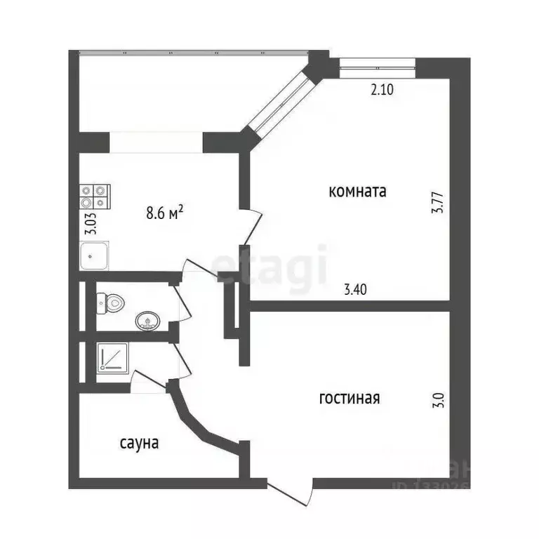 1-к кв. Ханты-Мансийский АО, Сургут ул. Иосифа Каролинского, 13 (38.3 ... - Фото 0