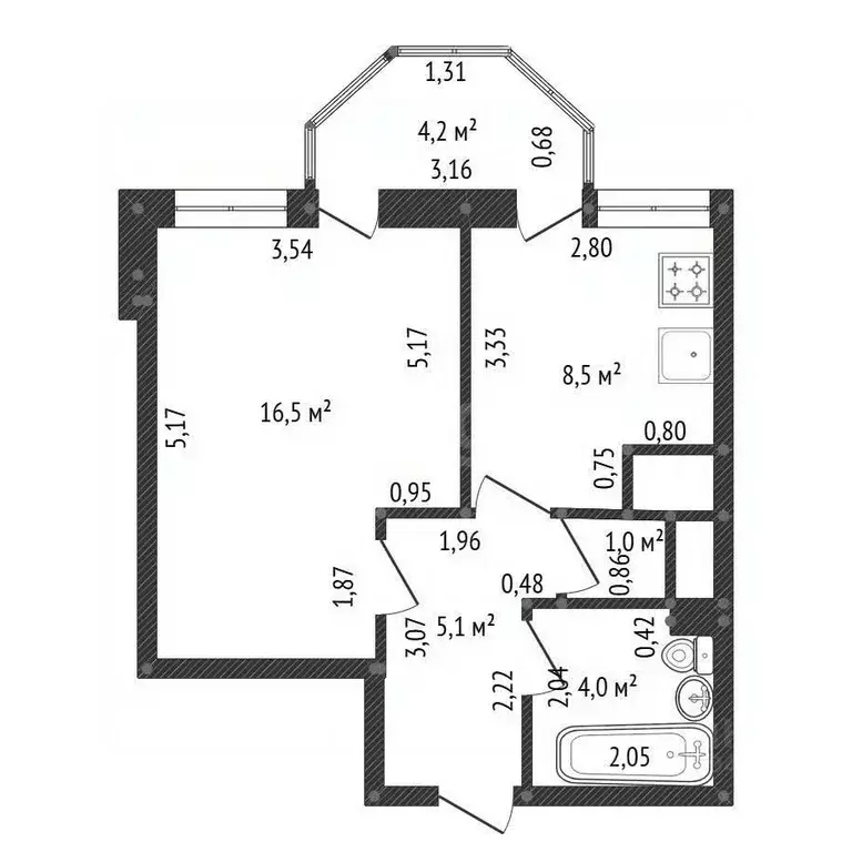 1-к кв. Башкортостан, Уфа Бакалинская ул., 25 (35.1 м) - Фото 1