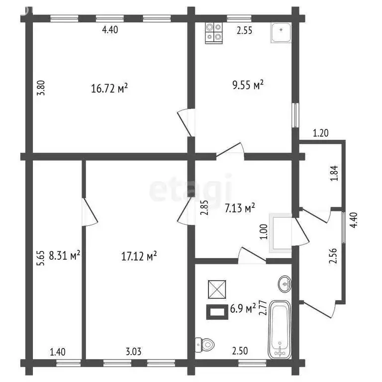 Дом в Нерехта, Комсомольская улица (67 м) - Фото 1