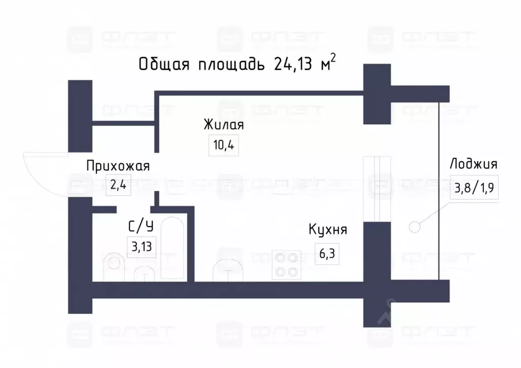 1-к кв. Татарстан, Зеленодольский район, Осиновское с/пос, с. Осиново ... - Фото 2