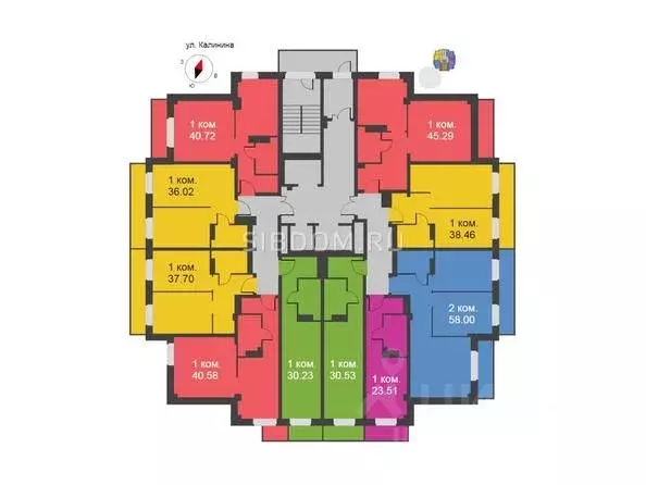 1-к кв. Красноярский край, Красноярск ул. Калинина, 175А (35.2 м) - Фото 2