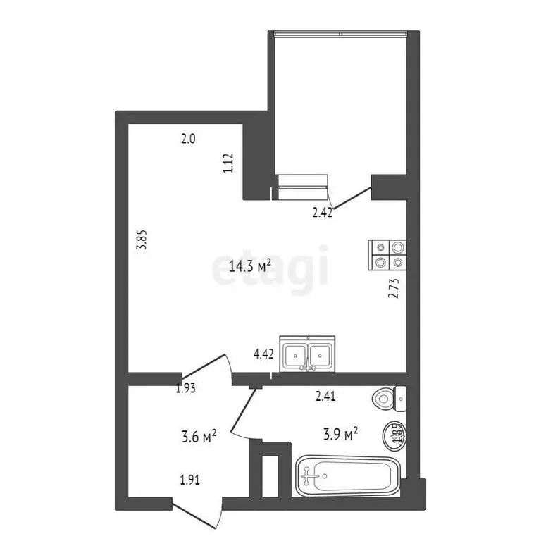 Квартира-студия: Севастополь, Фиолентовское шоссе, 134к3 (21.8 м) - Фото 0