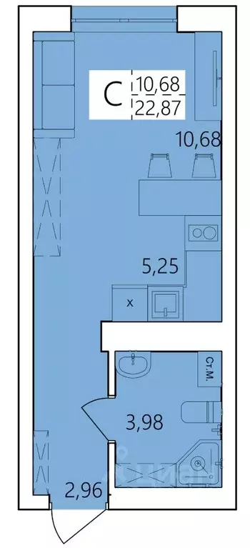 Студия Башкортостан, Уфа ул. Пожарского, 237 (22.87 м) - Фото 1
