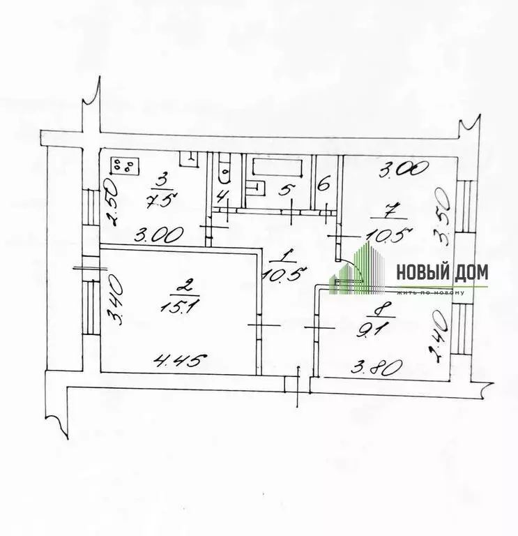 3-комнатная квартира: Великий Новгород, улица Связи, 3 (58.9 м) - Фото 1