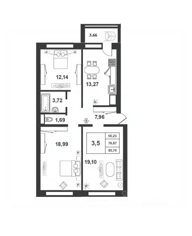 3-к кв. Новгородская область, Великий Новгород ул. Якова Павлова, 15 ... - Фото 1
