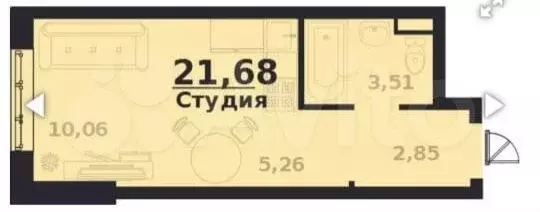 Квартира-студия, 21 м, 3/16 эт. - Фото 0