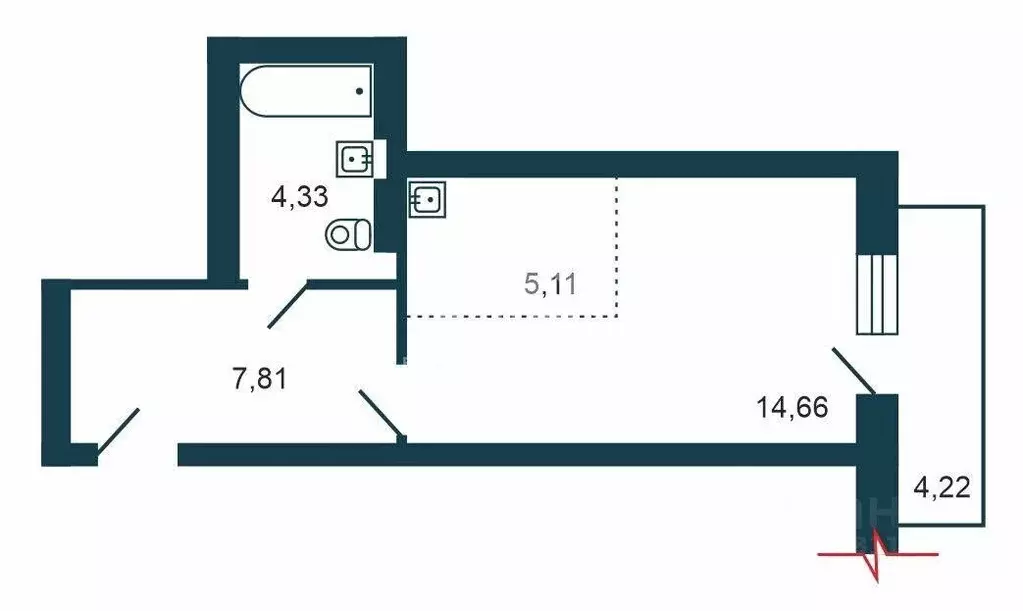 Студия Новосибирская область, Новосибирск Затулинский жилмассив, ул. ... - Фото 2