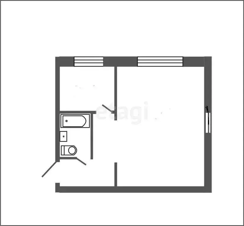 1-комнатная квартира: Бакал, улица Титова, 1 (29.5 м) - Фото 1