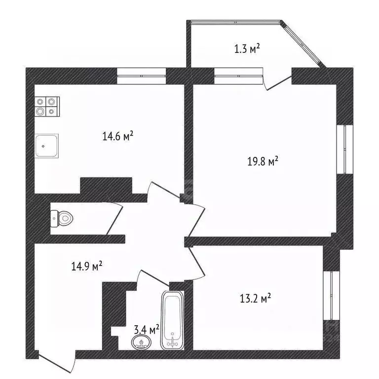 2-к кв. Нижегородская область, Нижний Новгород ул. Тимирязева, 3к2 ... - Фото 1