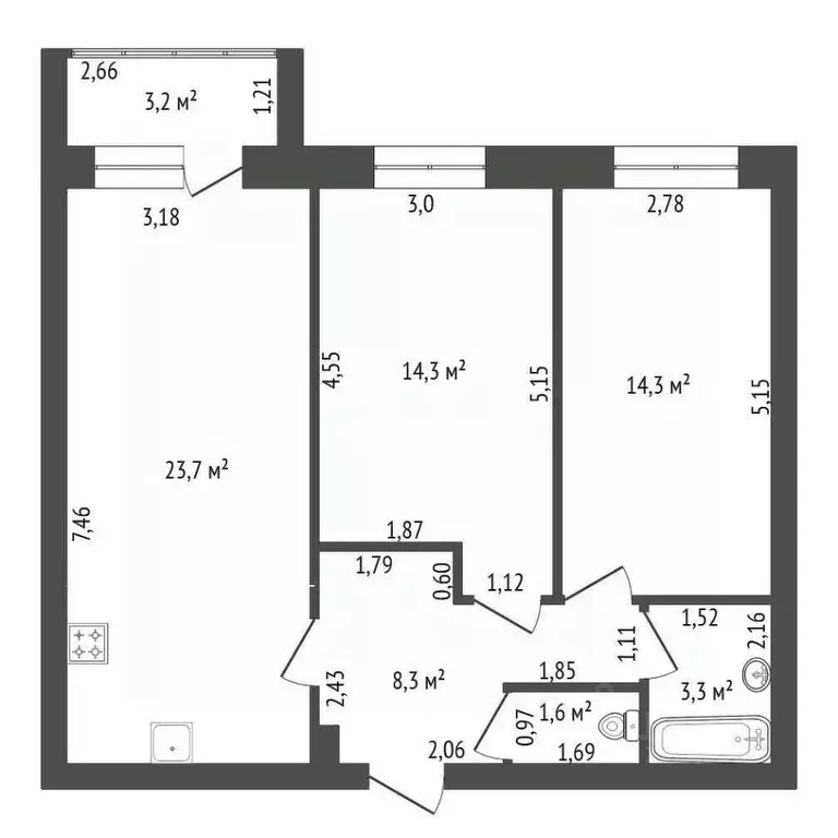 2-к кв. Башкортостан, Уфимский район, с. Михайловка ул. Сливовая, 8 ... - Фото 2