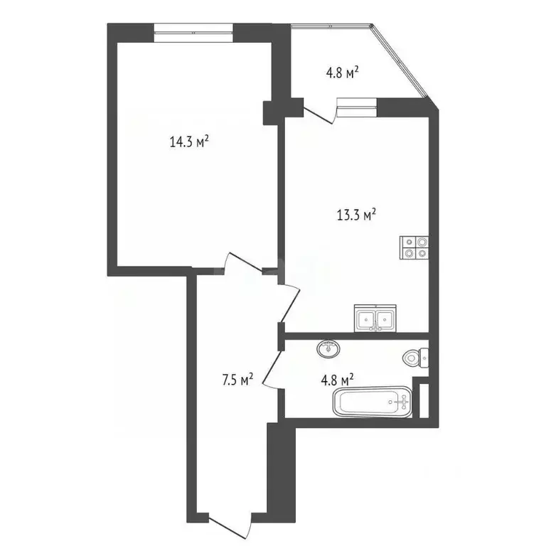 1-к кв. Краснодарский край, Геленджик Крымская ул., 22к14 (43.7 м) - Фото 2