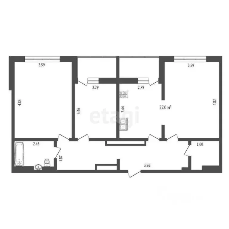 3-к кв. Тюменская область, Тюмень ул. Газовиков, 65 (76.3 м) - Фото 2