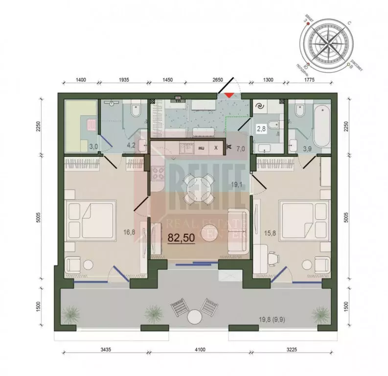 2-комнатная квартира: Калининград, улица Молодой Гвардии, 34к1 (82 м) - Фото 1