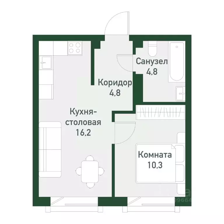 1-к кв. Челябинская область, Челябинский городской округ, пос. ... - Фото 0