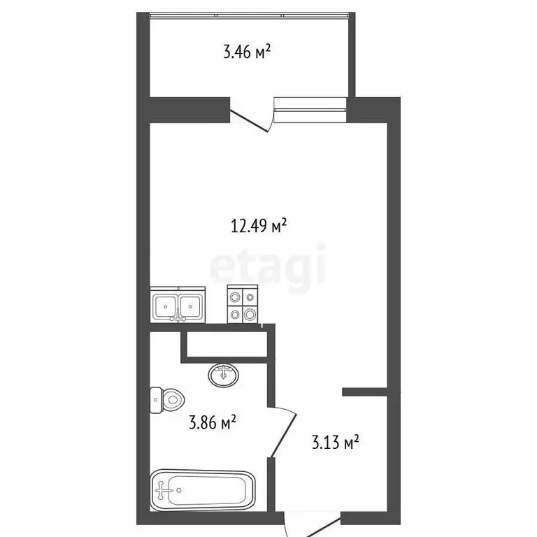 Квартира-студия: Патрушева, улица Александра Пушкина, 16 (19.5 м) - Фото 0