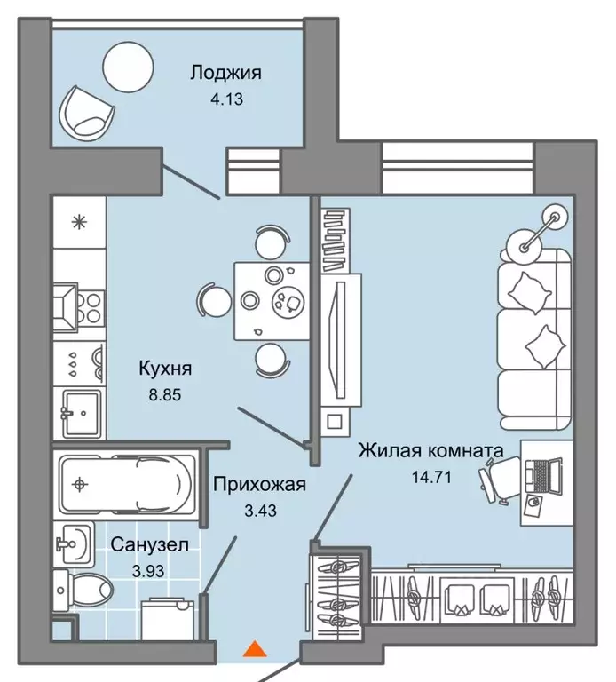 1-к кв. Ульяновская область, Ульяновск Город Новаторов жилой комплекс, ... - Фото 0