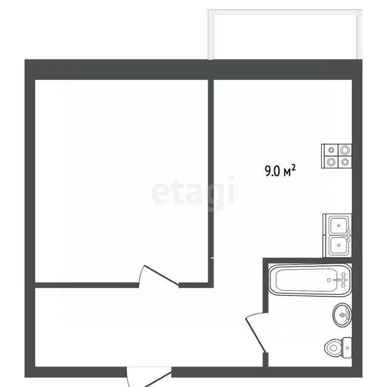 1-к кв. Самарская область, Самара ул. Николая Баженова, 4А (38.2 м) - Фото 1