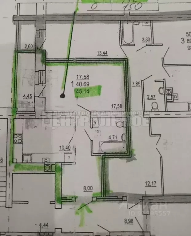 1-к кв. Смоленская область, Смоленск ул. 2-я Киевская, 18 (45.14 м) - Фото 2