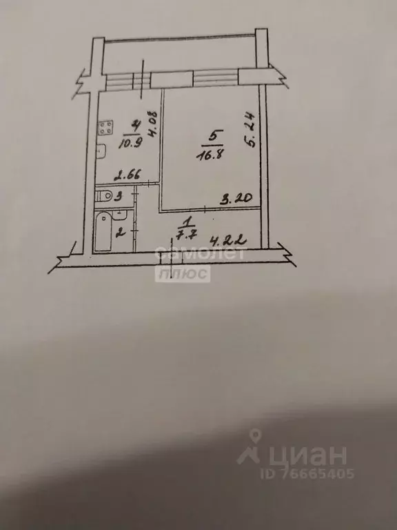 1-к кв. Воронежская область, Воронеж ул. Владимира Невского, 39б (43.0 ... - Фото 2