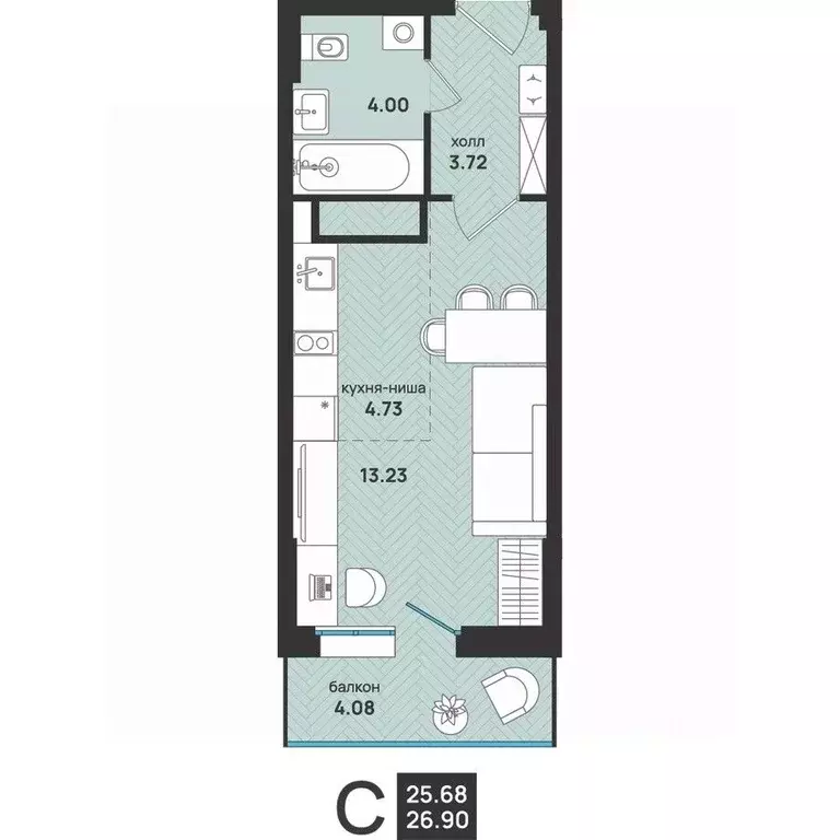 Студия Архангельская область, Архангельск ул. Свободы, 16 (26.9 м) - Фото 2