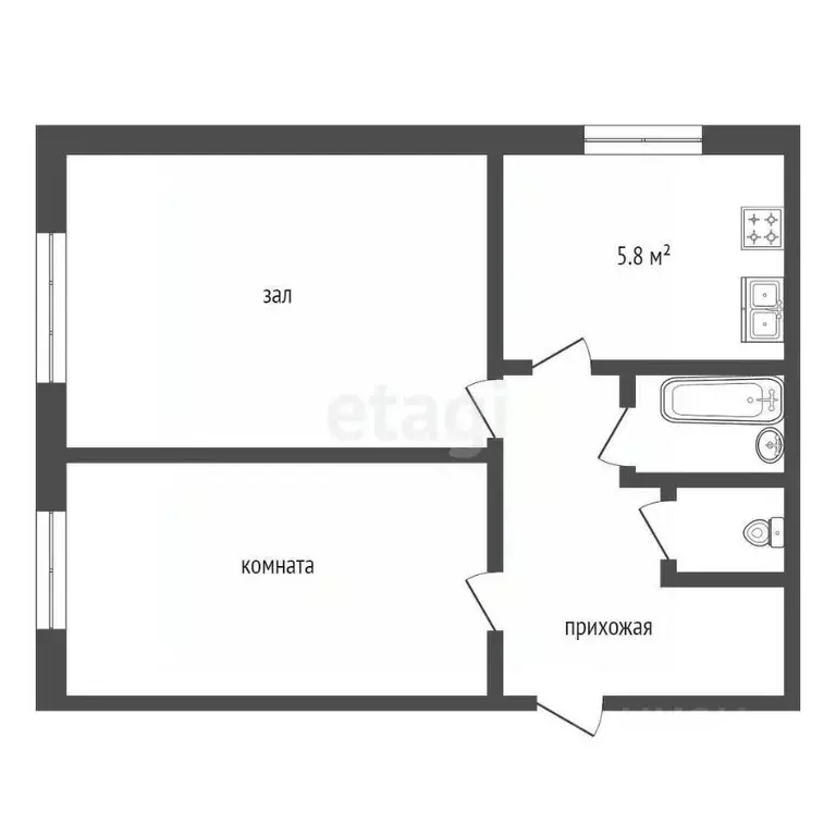 2-к кв. Краснодарский край, Краснодар ул. Совхозная, 38 (41.4 м) - Фото 1