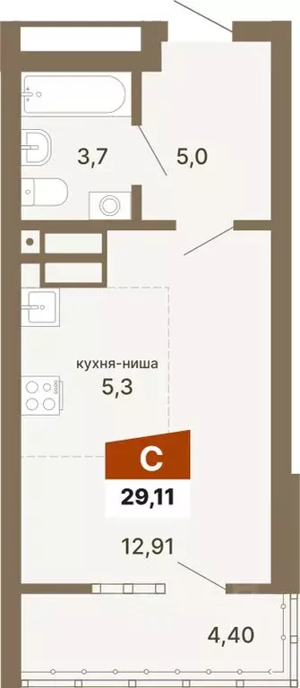 Студия Свердловская область, Екатеринбург Юго-Западный жилрайон, ... - Фото 1