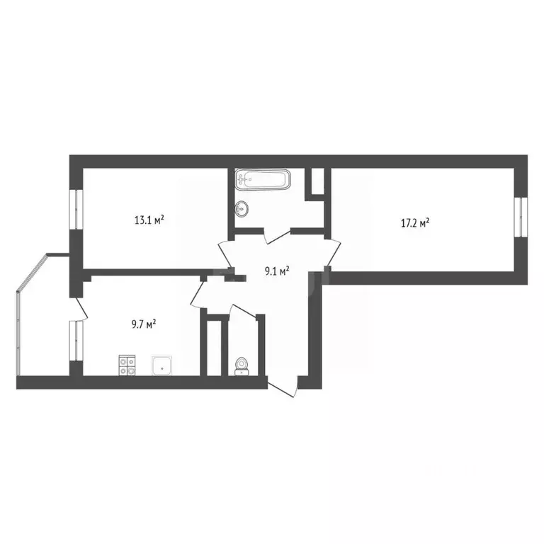 2-к кв. Воронежская область, Воронеж ул. 9 Января, 133 (54.7 м) - Фото 2